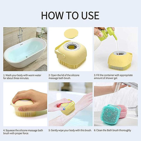 Silicone Bath Body Brush Scrubber with Soap Dispenser